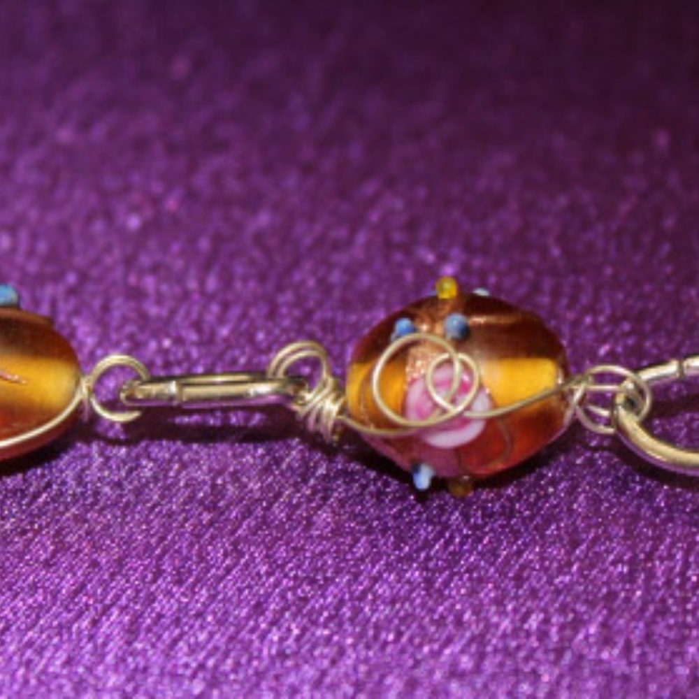 Custom Made  Vintage Bead on Bead Bracelet